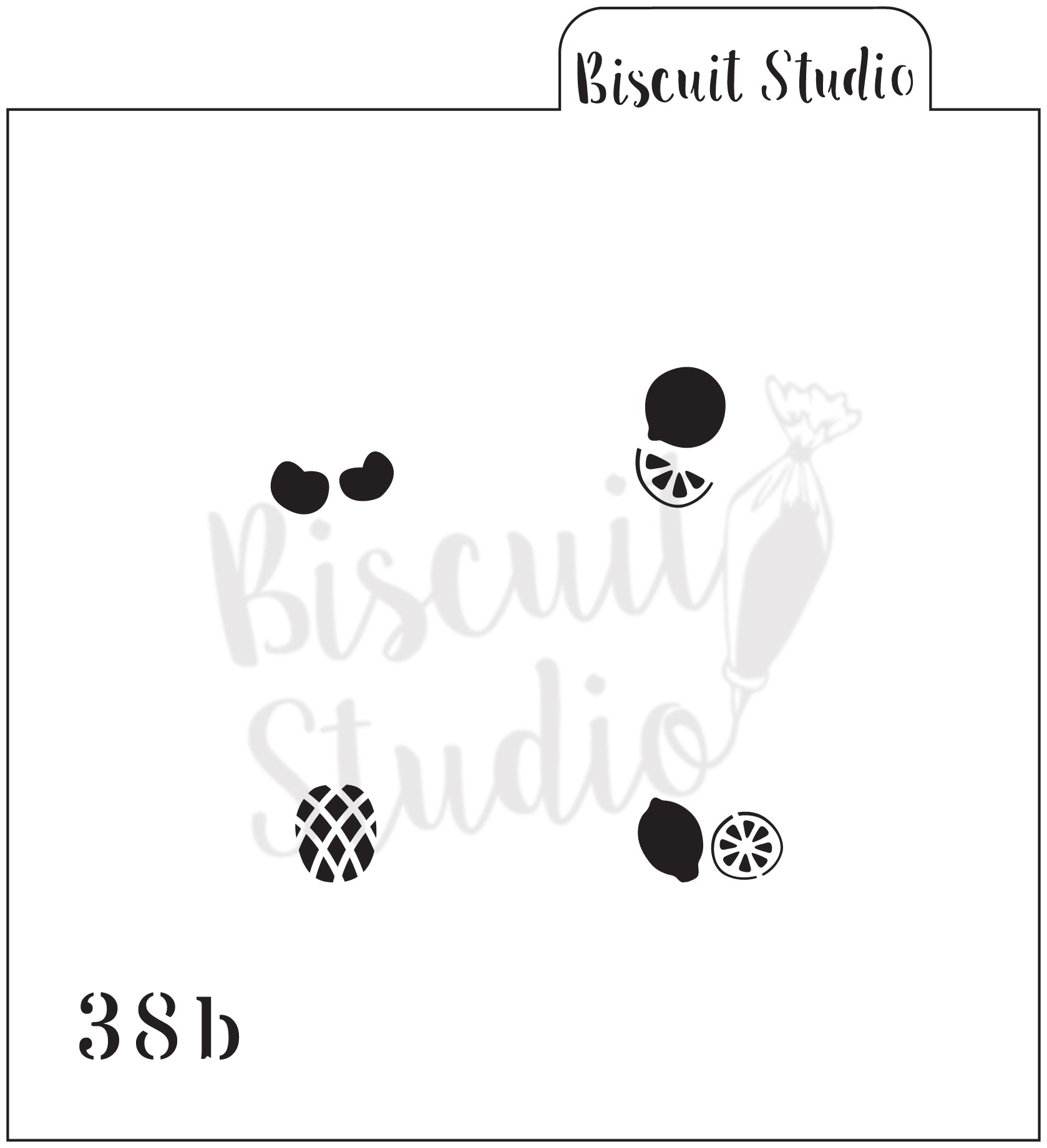 Fruit icons set cookie stencil