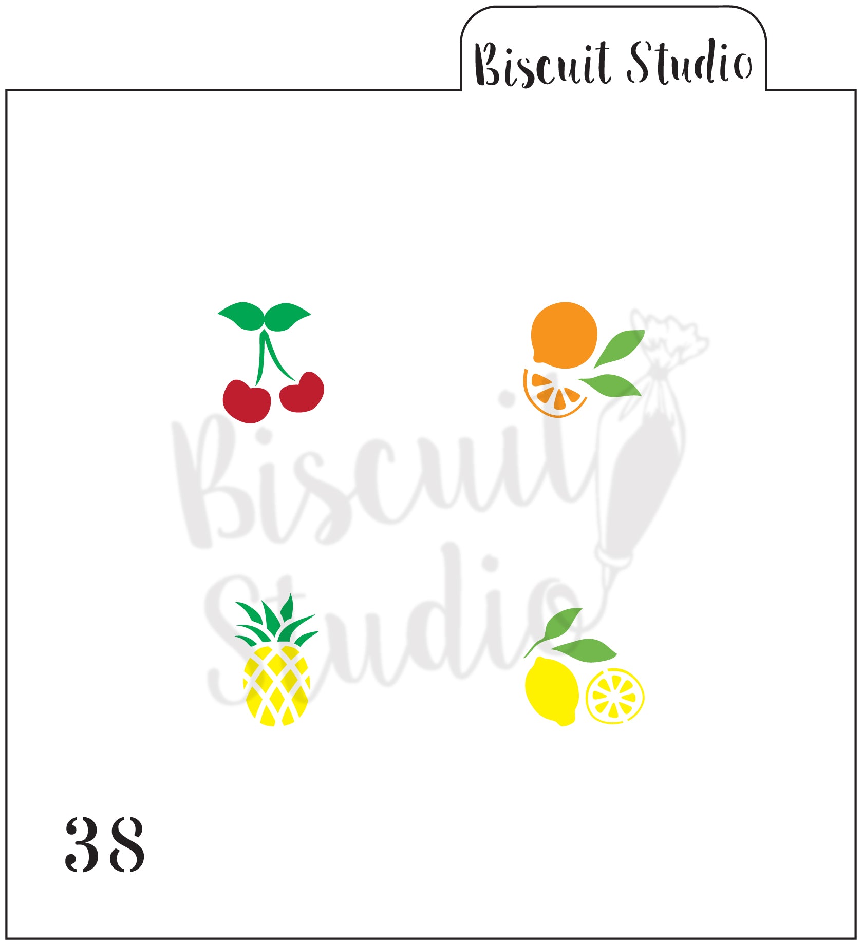 Fruit icons set cookie stencil