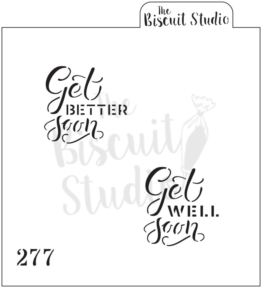 Get well soon cookie stencil