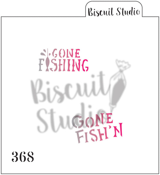 Gone Fishing cookie stencil