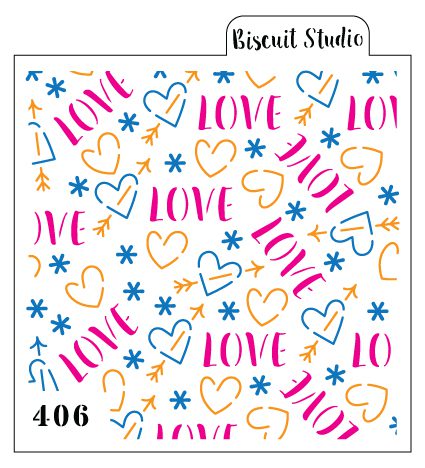 Graffiti love background cookie stencil set of 3