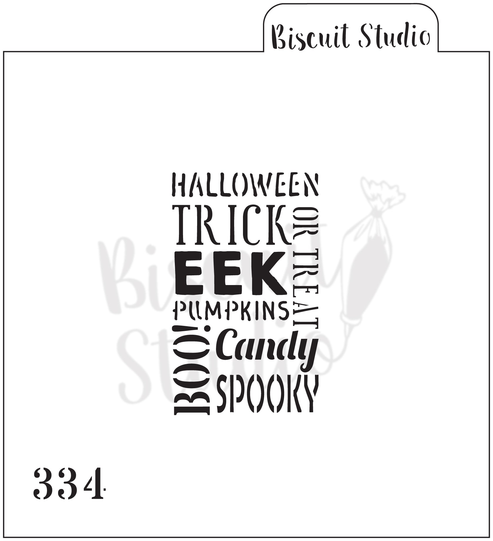 Halloween words cookie stencil