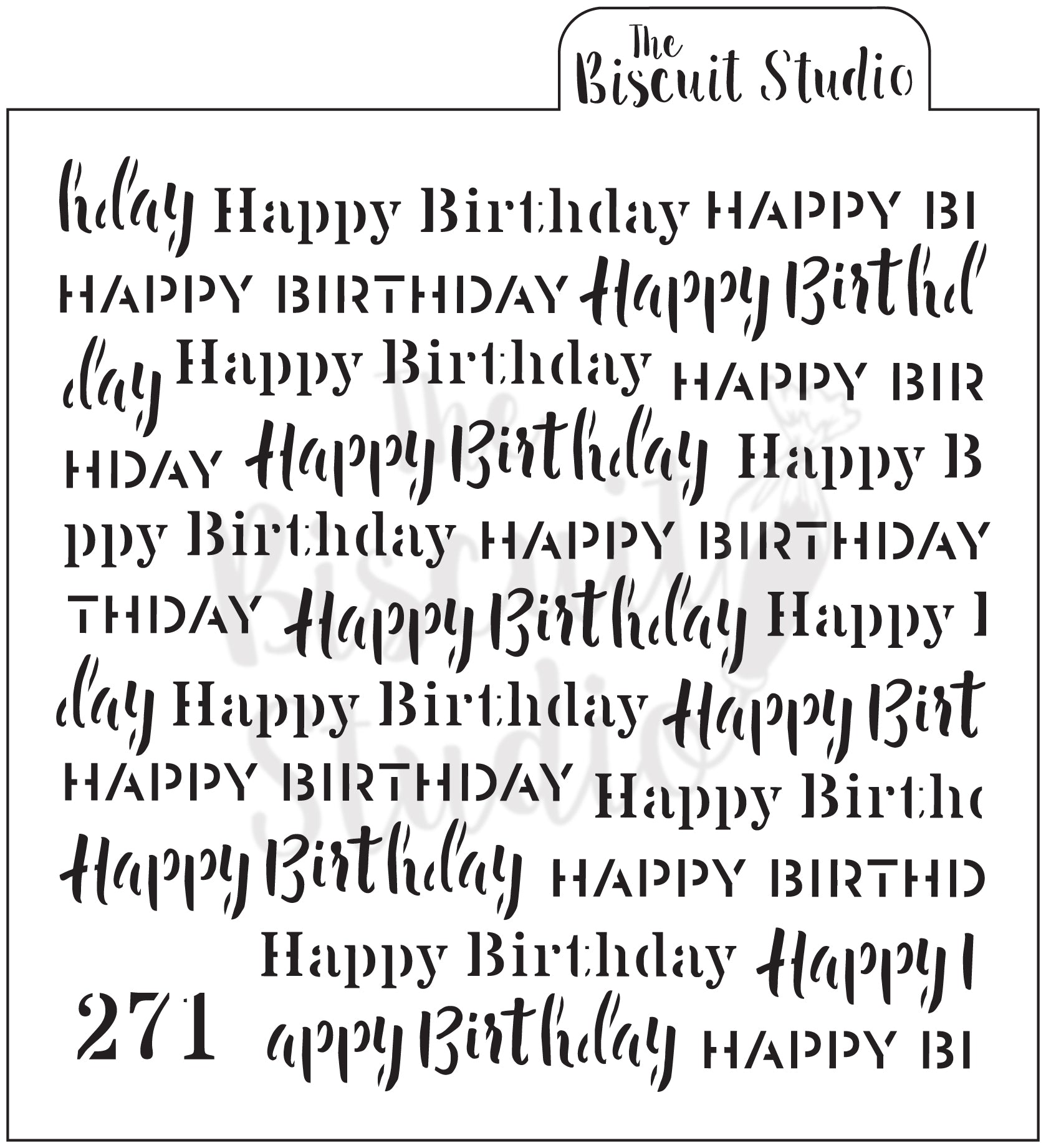 Happy Birthday background cookie stencil