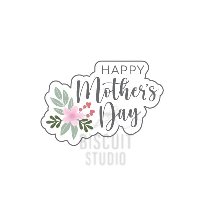 Mother's Day floral plaque cookie cutter