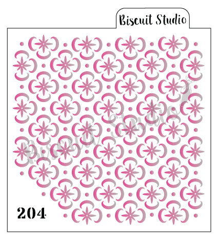 Heritage flower tile cookie stencil