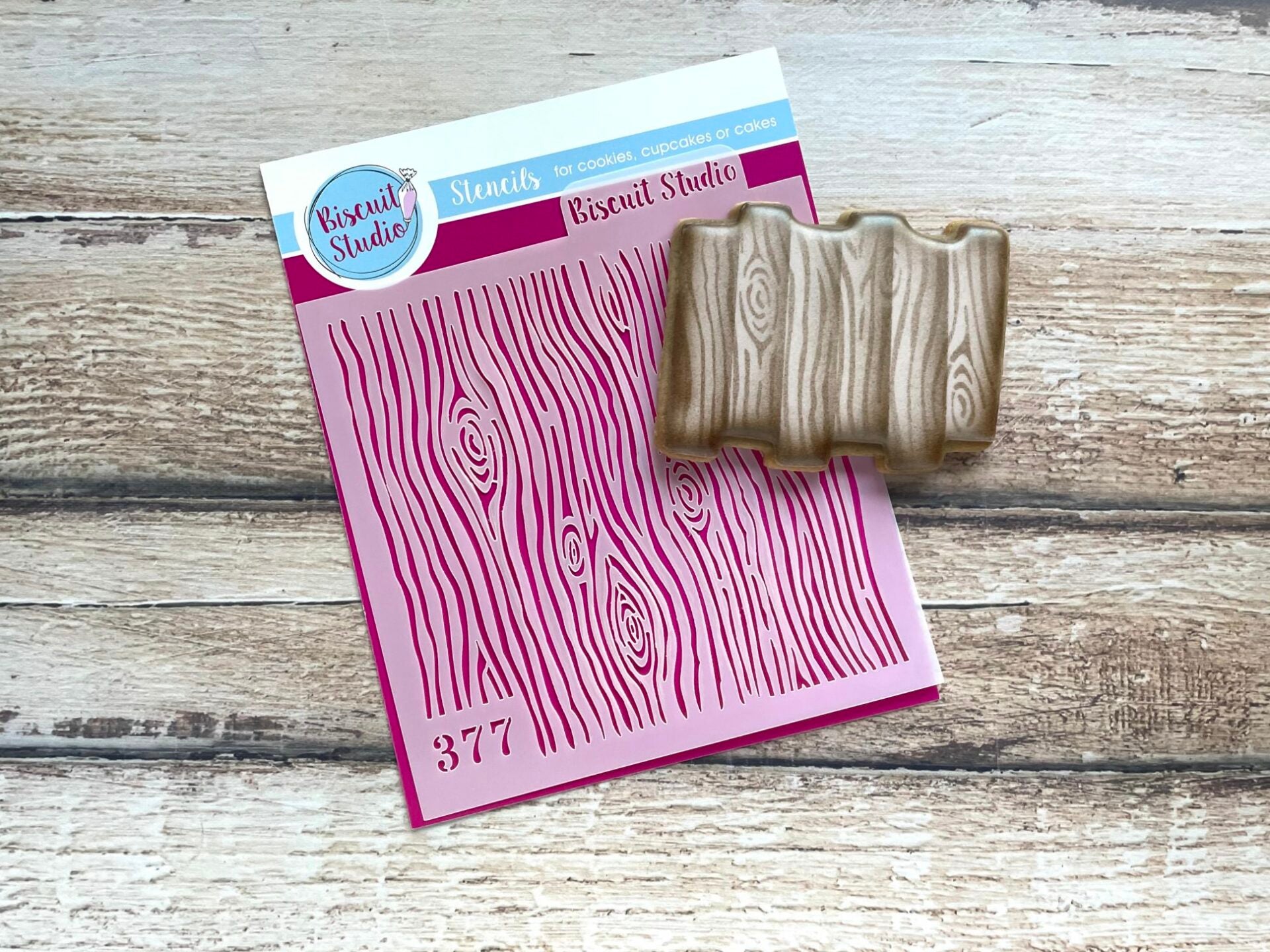Wood texture cookie stencil