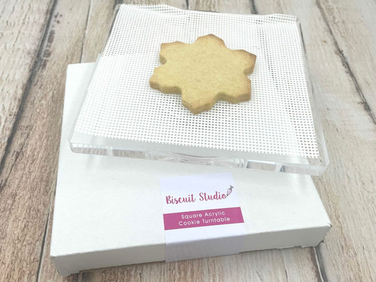 Clear square swivel cookie turntable