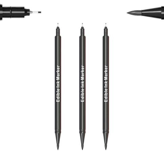 Dual tipped black edible ink pen