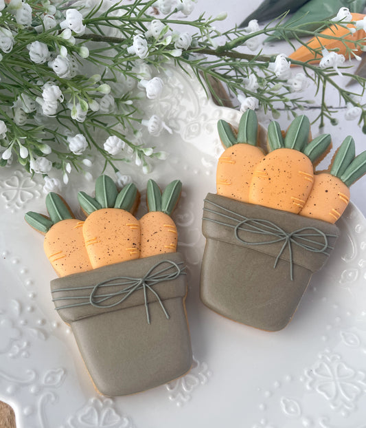 Carrots in a pot cookie cutter