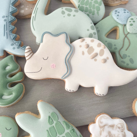 A Cute Triceratops Cartoon Cookie Cutter by Biscuit Studio