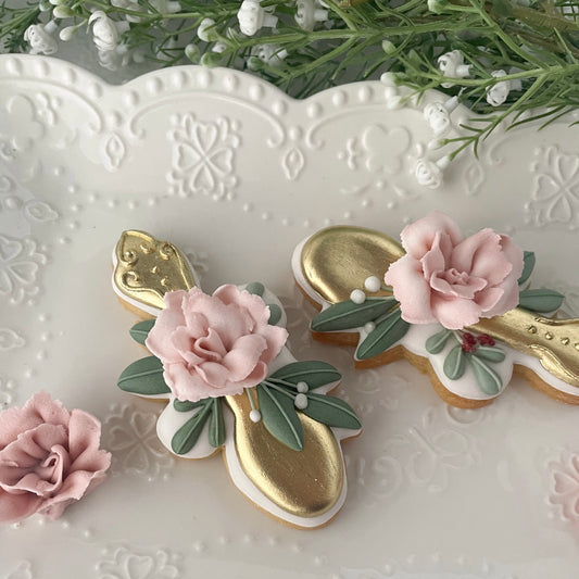 Floral vintage teaspoon Cookie Cutter – food safe PLA cookie cutter by Biscuit Studio