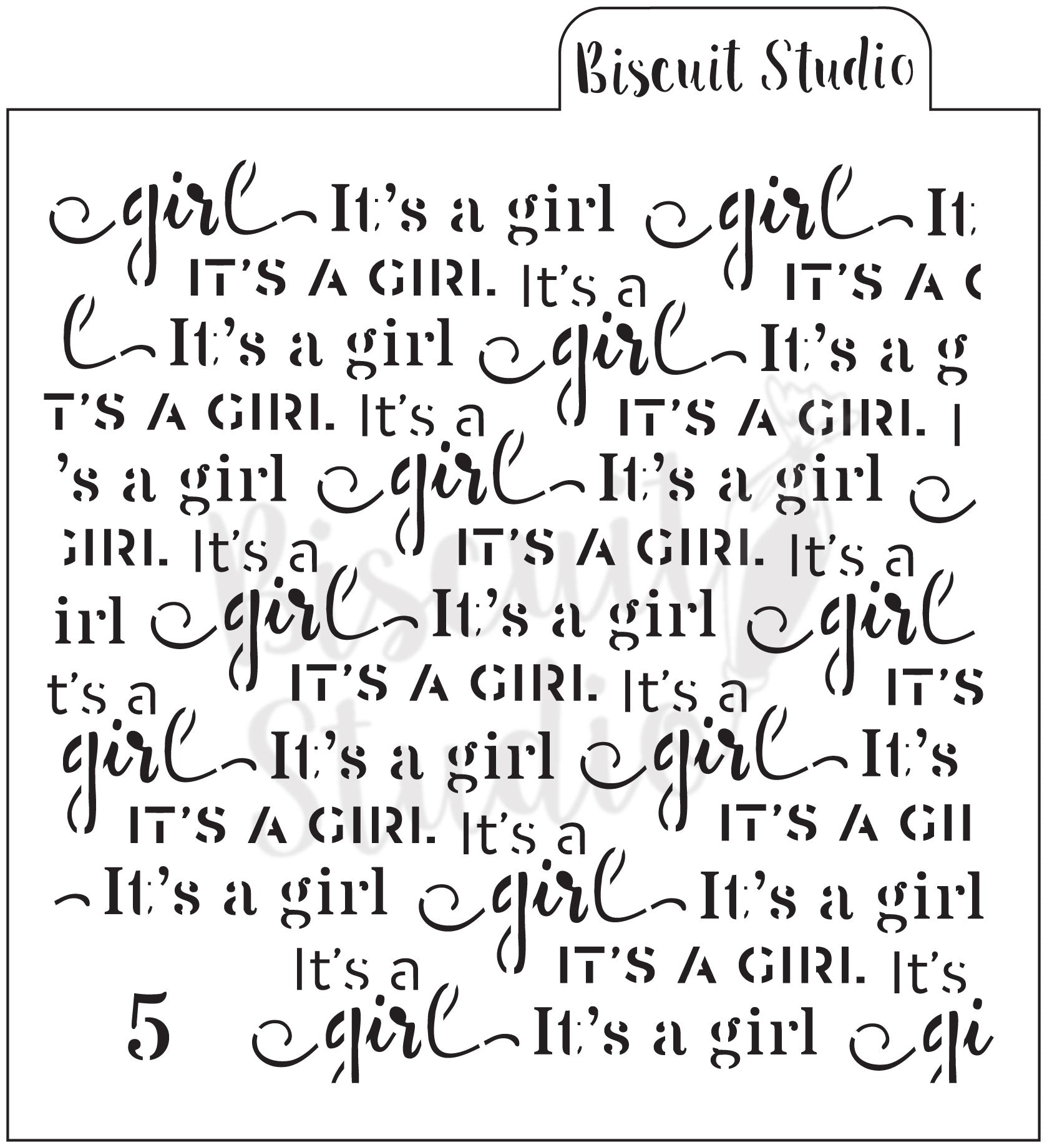 *It's a girl background cookie stencil