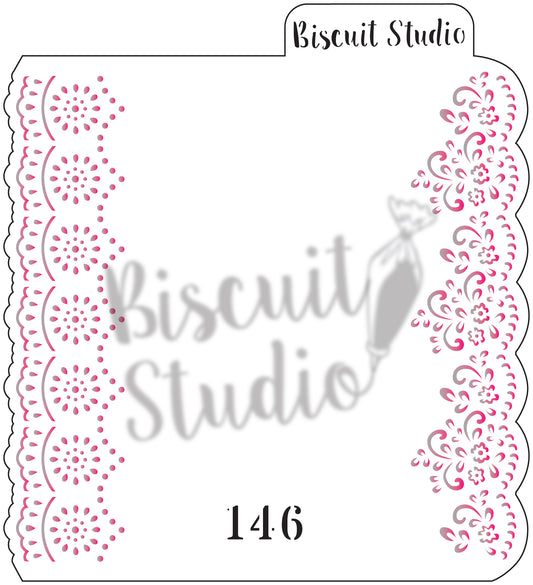Lace edge cookie stencil
