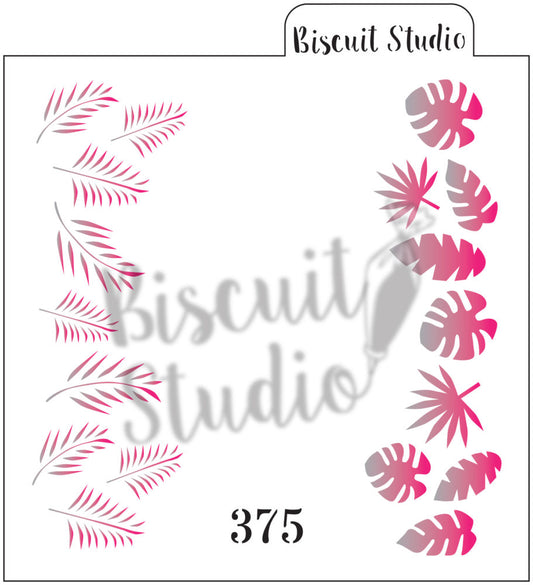 Tropical leaf edge cookie stencil