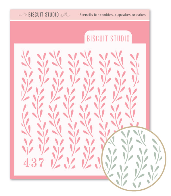 Biscuit Studio stencil with leaf pattern