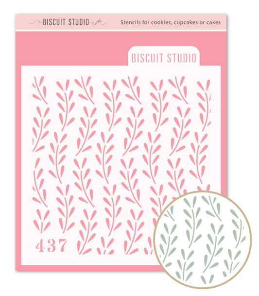 Biscuit Studio stencil with leaf pattern