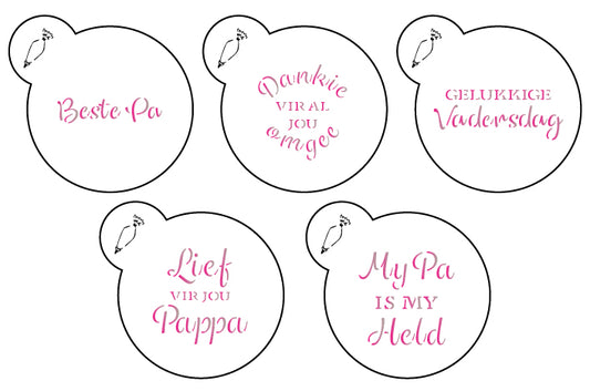 Mini Beste Pa cookie stencil set (pack of 5)