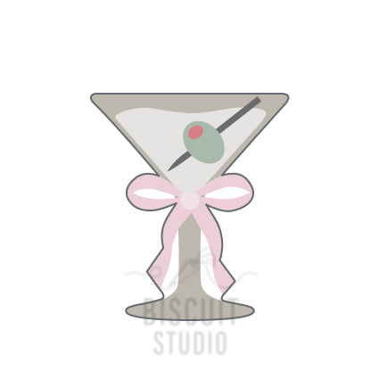 Martini Glass With Bow Cookie Cutter