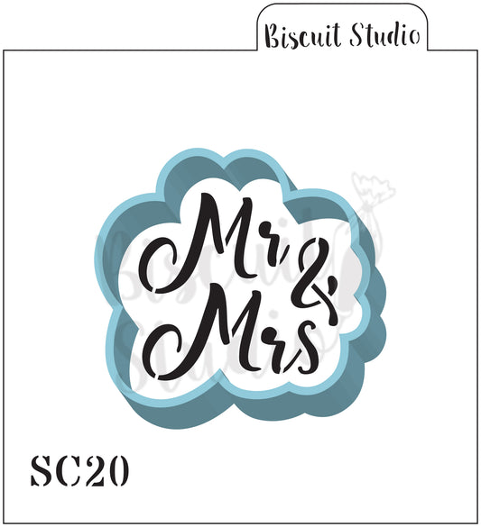 Mr & Mrs cookie stencil/cutter set