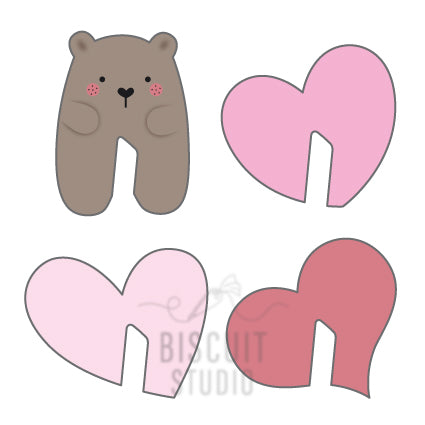 Mini Valentine Mug Hugger Cookie Cutter Set – food safe PLA cookie cutter by Biscuit Studio