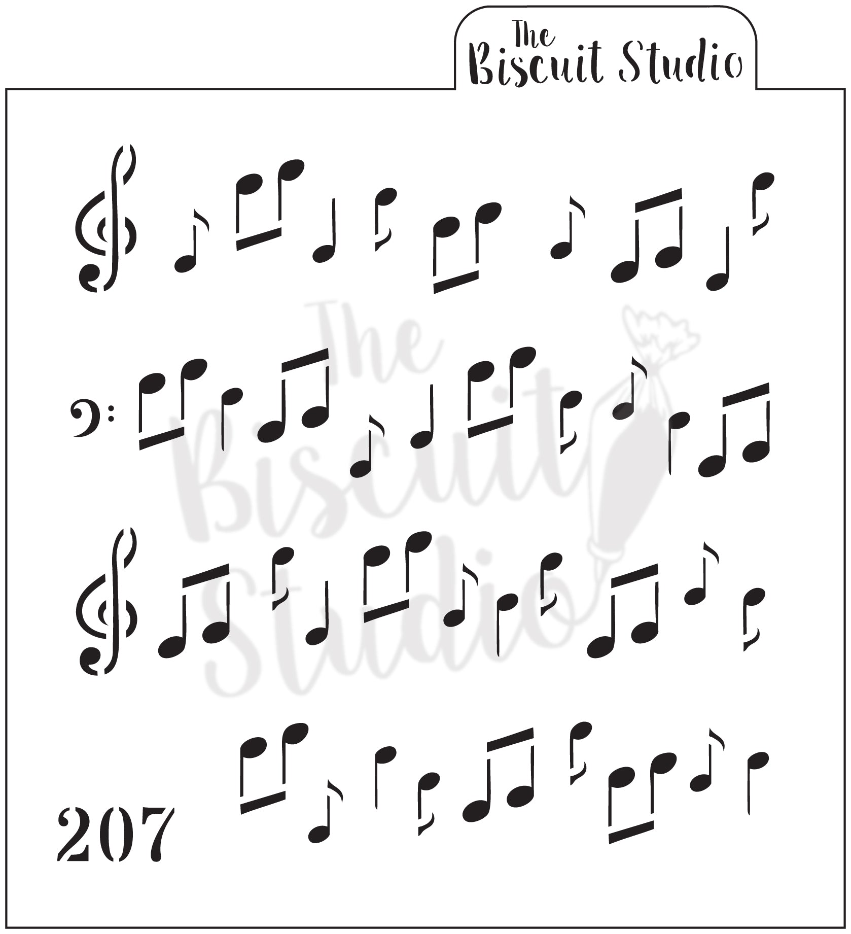 Music lines & notes cookie stencil 2 set
