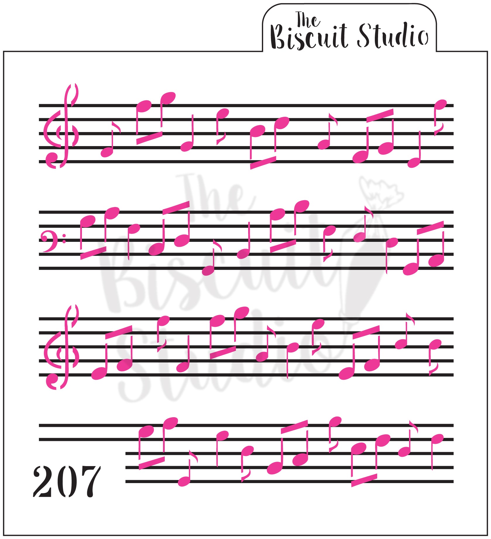Music lines & notes cookie stencil 2 set