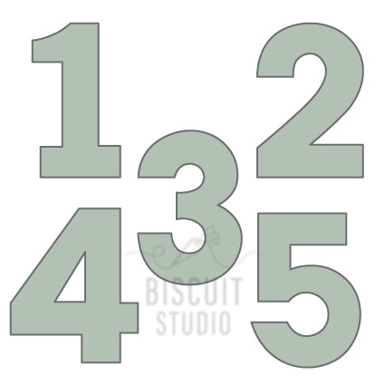 Mini numbers 1-5 cookie cutter set