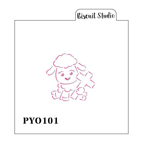 Lamb with cross PYO cookie stencil