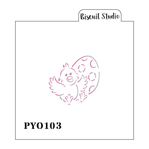 Chick with Easter egg PYO cookie stencil