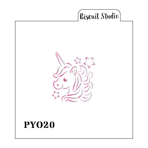 Cute unicorn PYO cookie stencil