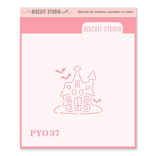 Haunted house PYO cookie stencil