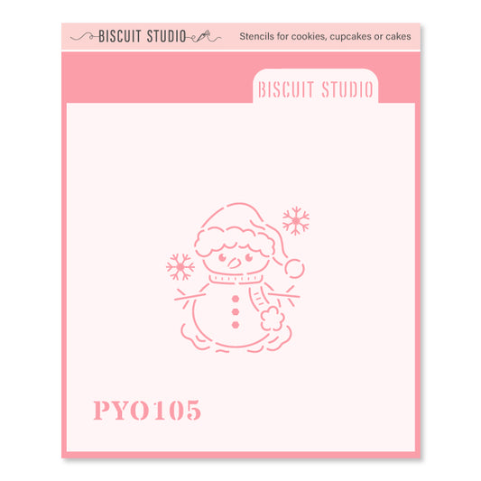 Snowman with beanie PYO cookie stencil