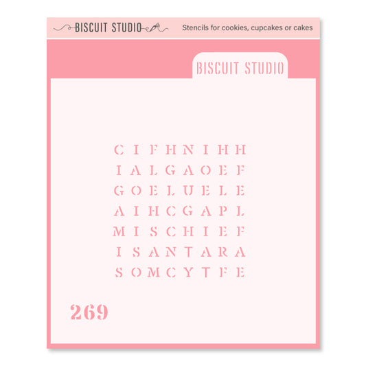 Elf on the shelf word search cookie stencil