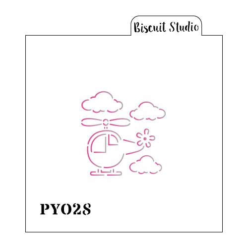 Helicopter PYO cookie stencil