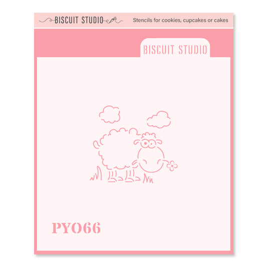 PYO Lamb with flower cookie stencil