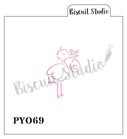 PYO Stork & baby cookie stencil