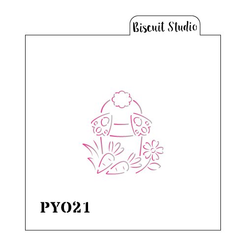 Bunny bum in pot PYO cookie stencil