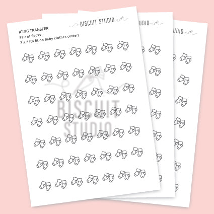 Baby socks icing transfer template