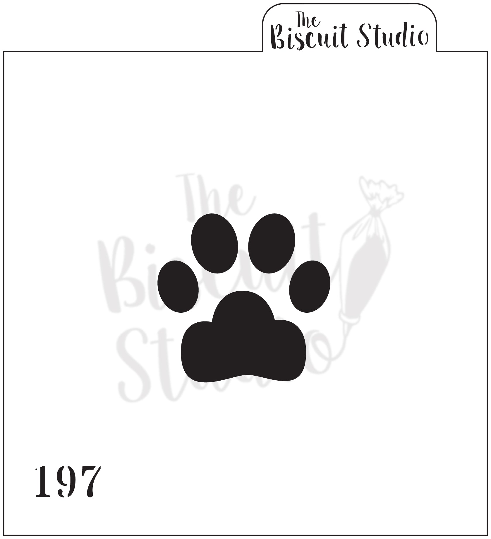Paw cookie stencil