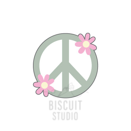 Flower peace sign cookie cutter