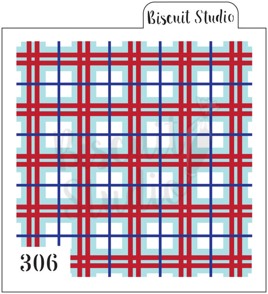 Plaid design 3 set cookie stencil