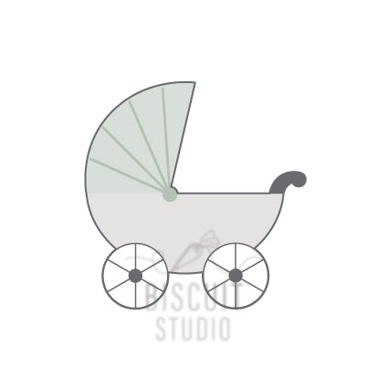 Baby pram cookie cutter
