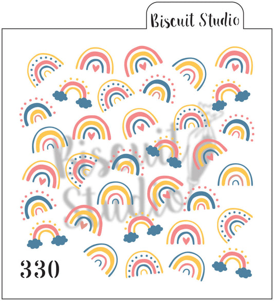 Rainbow pattern background cookie stencil set