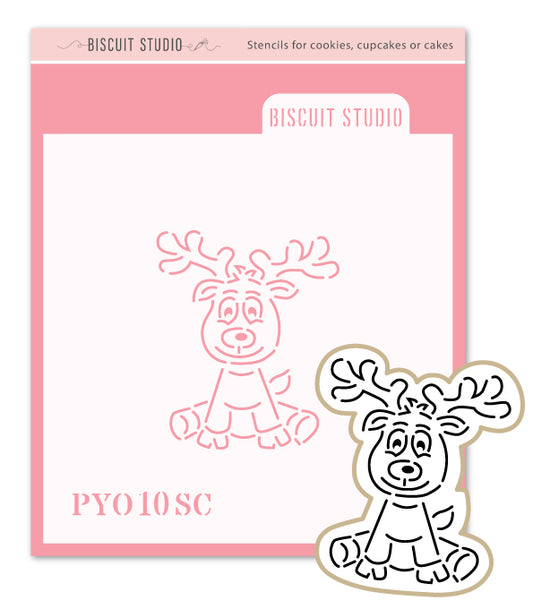 PYO Reindeer cookie cutter & stencil