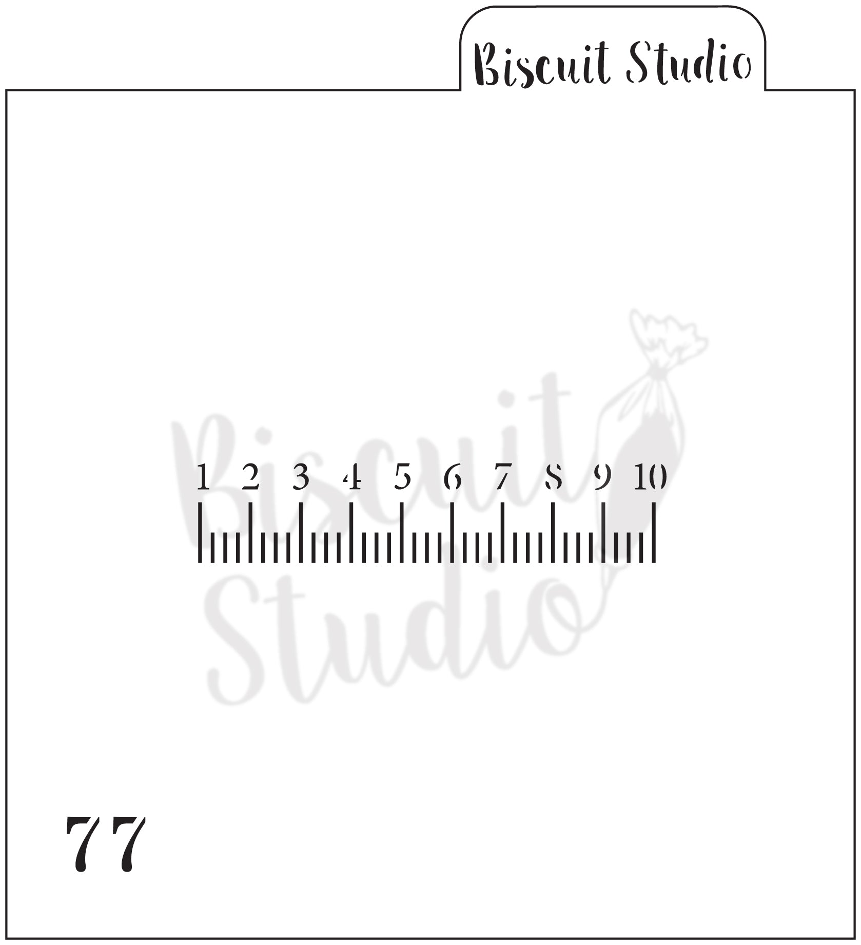Ruler markings cookie stencil