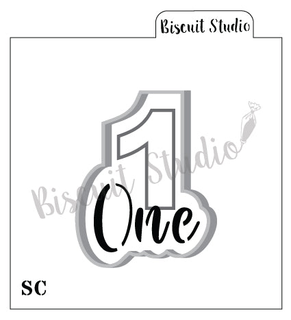 Number ONE / 1 Cutter & Stencil Set