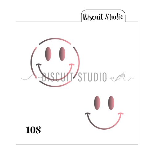 Smiley faces cookie stencil