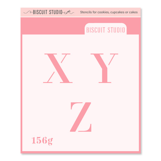 Letters X - Z cookie stencil