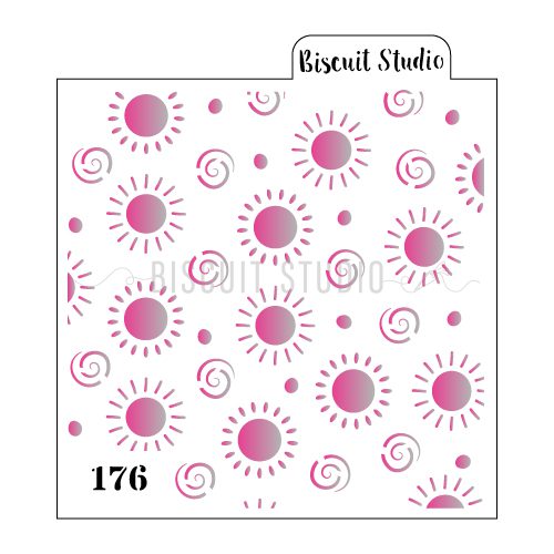 Happy sun background cookie stencil