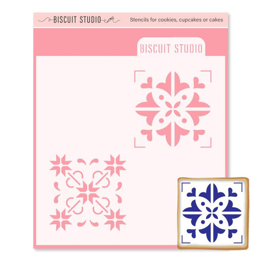 Individual tiles cookie stencil